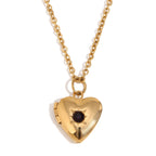 Heart Photo Birthstone Necklace Gold Plated
